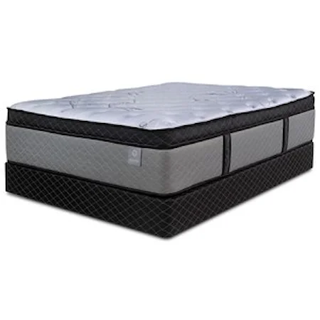 Queen 17" Pillow Top Pocketed Coil Mattress and 5" Premium Low Profile Foundation